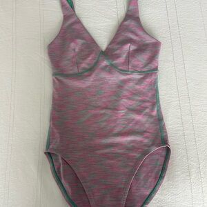 Pink and Green Outdoor Voices Bodysuit